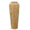 Farmhouse Teak Vase 48 inch Distressed White