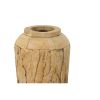 Farmhouse Teak Vase 48 inch Distressed White