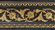 Gold Floral on Wood Tone Chair Rail 92 inch