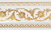 Gold on French White Floral Chair Rail 92 inch