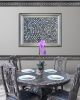 Silver Floral on Black Chair Rail 92 inch