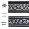 Silver Floral on Black Chair Rail 92 inch