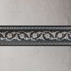 Silver Floral on Black Chair Rail 92 inch