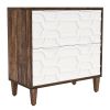 Modern Brown/White Wood 2 Drawer Filing Cabinet Printer Stand