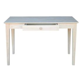 Unfinished Solid Wood Desk Laptop Computer Writing Table with Drawer