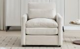 31.9" Cozy Upholstered Armchair Oversized Comfy Cloud Sofa Double Cushion Single Sofa Plush Cushion Armchair for Living Room, Beige