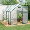 No provide self pick-up 6X10FT Polycarbonate Greenhouse Raised Base and Anchor Aluminum Heavy Duty Walk-in Greenhouses for Outdoor Backyard in All Sea
