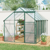 No provide self pick-up 6X10FT Polycarbonate Greenhouse Raised Base and Anchor Aluminum Heavy Duty Walk-in Greenhouses for Outdoor Backyard in All Sea