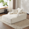 66" Oversized Corduroy Chaise Lounge Chair | Indoor Single Sleeper Sofa Bed with 3 Soft Pillows & Cup Holder - Modern Cloud Couch for Living Room/Offi