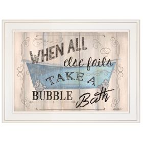 "Bathroom Humor" by Debbie DeWitt, Ready to Hang Framed print, White Frame