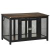 PawHut Furniture Style Dog Crate with Openable Top, Big Dog Crate End Table, Puppy Crate for Small Dogs Indoor, Spacious Interior, Pet Kennel, Brown