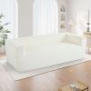 89" Modern Corduroy Couch, 3 Seats Plush Sofa with Squared Arm,Luxury Comfy Seat Super Soft Couches for Living Room,Small Space,Office,Apartment