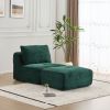 Modern Memory Foam Compressed Sofa,Single Chaise Longue for Living Room,Pet-Friendly Cloud Modular Sectional Sofa,Corduroy Fabric,Movable Ottoman