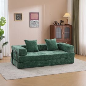 Floor Couch,Compression Sofa,Convertible Floor Sofa Bed-with Pillow Back Support Armrest,Comfy Futon Couch Lounge Sleeper Bed,Flannel fabric