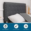Betterhood Queen Size Button Tufted Bed Frame with Adjustable Headboard, Linen upholstered Bed, Wooden Slats, Easy Assembly, No Box Spring Needed
