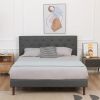 Betterhood Queen Size Button Tufted Bed Frame with Adjustable Headboard, Linen upholstered Bed, Wooden Slats, Easy Assembly, No Box Spring Needed