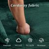 Modern Memory Foam Compressed Sofa,Single Chaise Longue for Living Room,Pet-Friendly Cloud Modular Sectional Sofa,Corduroy Fabric,Movable Ottoman