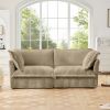 Modern Slipcovered 2-Seat Sofa Couches for Living Room, 2 Seater Sofa, Corduroy Deep Seat Sofa with Upholstered Cushion&Detachable Cover