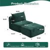 Modern Memory Foam Compressed Sofa,Single Chaise Longue for Living Room,Pet-Friendly Cloud Modular Sectional Sofa,Corduroy Fabric,Movable Ottoman