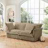 Modern Slipcovered 2-Seat Sofa Couches for Living Room, 2 Seater Sofa, Corduroy Deep Seat Sofa with Upholstered Cushion&Detachable Cover
