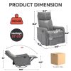 Heat Massage Manual Recliner Chair with Rocker and Swivel in Fabric for Living Room, Grey