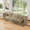Slipcovered Sofa Couch, Modern 3 Seater Sofa with Suppleness Armrests,Deep Seat Sofa with Soft Multiple Big Pillows, Comfy Couch for Living Room