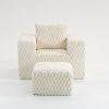 Extra-Large Cozy Lounge Armchair , Plush Honeycomb-Texture Fabric, Oversized Deep-Seat Single Sofa for Living Room