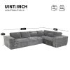 [VIDEO+New]129.5" Minimalist Style Modular Sectional Sofa,6 Seat Wrinkle-resistant Chenille Couch Set,2 PC Free Combination