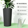 Outdoor flower pot, set of 2 plastic flower pots, black