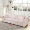 106.3" Soft Modular 3-person Sofa - Highly Comfortable & Distinctive Design. Ideal for Bedroom & Living Room. Light Pink. Modern & Plush Furniture Cho