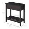 End Side Table in Flip Top Design with Cabinet and Bottom Shelf, Storage Furniture Decoration for Bedroom Living Room Office, Dark Coffee