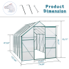 No provide self pick-up 6X10FT Polycarbonate Greenhouse Raised Base and Anchor Aluminum Heavy Duty Walk-in Greenhouses for Outdoor Backyard in All Sea