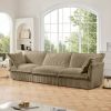 Slipcovered Sofa Couch, Modern 3 Seater Sofa with Suppleness Armrests,Deep Seat Sofa with Soft Multiple Big Pillows, Comfy Couch for Living Room
