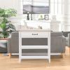 Retro Sofa Console Table White Multifunctional Hallway Entry Large Storage Durable