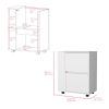 Bar Cart Belleville, Living Room, White