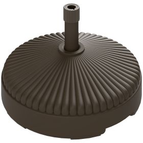 Round Patio Umbrella Base Holder, Heavy Duty Outdoor Umbrella Stand Base, Filled Up To 62lbs With Stand Or 51lbs With Water For Garden, Poolside, (Color: Brown)