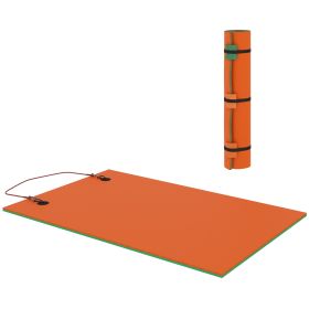 9 X 6 Lily Pad Water Mat For 2 Adults, Floating Water Pad For Lake, Pool, Ocean, Beach, And Boating, Orange (Color: Orange)