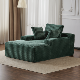 Double Chaise Lounge Chair Indoor,Oversized Upholstered Sleeper Cloud Couch,Deep Seat Luxury Sofa Bed,Sectional Sofa Chaise Love-seat (Color: Green)