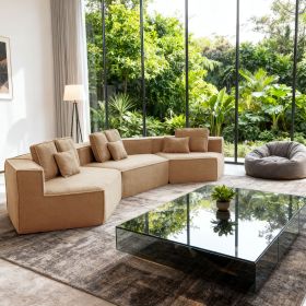 Extra Large Modular Compressed Sofa, 181.10 × 78.15 × 26.18-inch Oversized Sectional Couch, Vacuum Packed for Easy Shipping (Color: Brown)