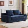 Loveseat Sofa, Comfortable Deep Seat Sofa Bed, Modern Small Corduroy Couch for Living Room Bedroom,Reversible Cushion with Pillows