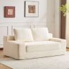Loveseat Sofa, Comfortable Deep Seat Sofa Bed, Modern Small Corduroy Couch for Living Room Bedroom,Reversible Cushion with Pillows