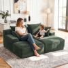 Oversized Double Chaise Lounge Corduroy Upholstered Boneless Couch Cloud Deep Seat Sofa
