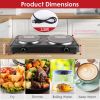 2000W Electric Infrared Dual Burner Portable Heating Hot Plate Stove Countertop RV Hotplate with 7.5' & 6.3' Glass Cooktop Stepless Temperature Adjust