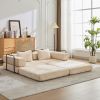 Compression Sofa,Convertible Floor Sofa Bed with Fixed-Shape Frame, Boneless Modular Sectional Sofa,No Assembly Required,Chenille fabric