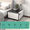 Smart Side Table with Built in Fridge, Wireless charging, Power socket and Human sensor light