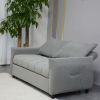 57.48" Big Size Sofa Bed Line Fabric Futon Couch with Adjustable Backrest, Modern Loveseat Sofa Sleeper for Living Room